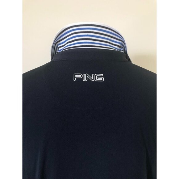 PING Sensorcool Short Sleeve Polo Golf Shirt Mens Size XL Navy Blue - Picture 7 of 8